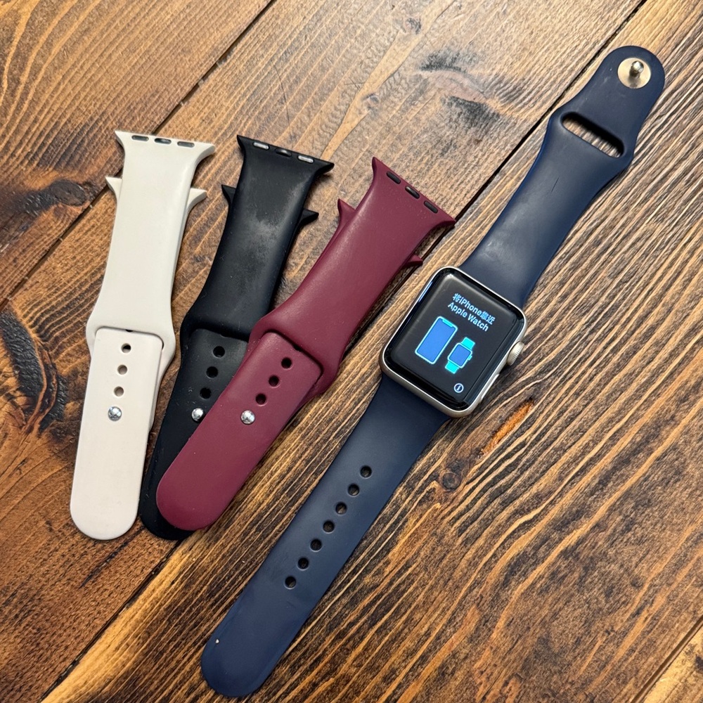 Apple Watch Series 2 with Navy Silicone Band and Interchangeable Bands